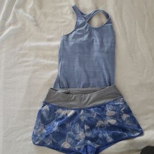 Running shorts and top